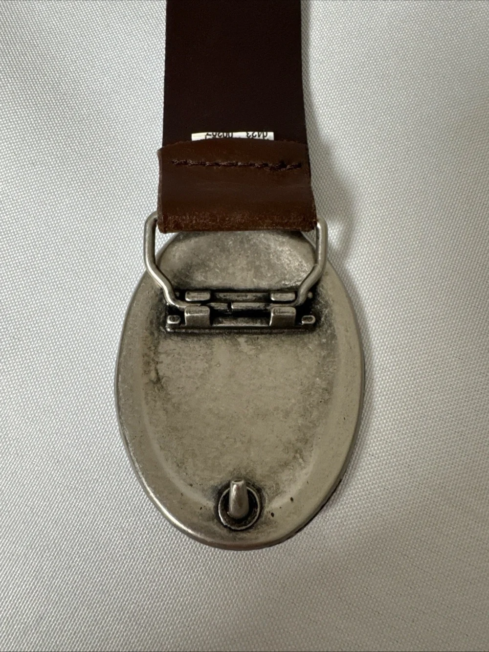 American Eagle AEO Women’s Brown Leather Belt Sz XS Oval Buckle Rhinestones